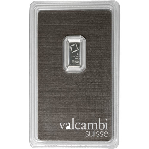 1 Gram Valcambi Platinum Bar (New w/ Assay)