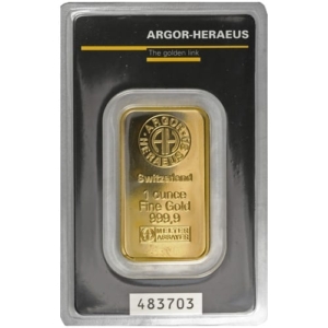1 oz Argor-Heraeus Gold Bar (New w/ Assay)