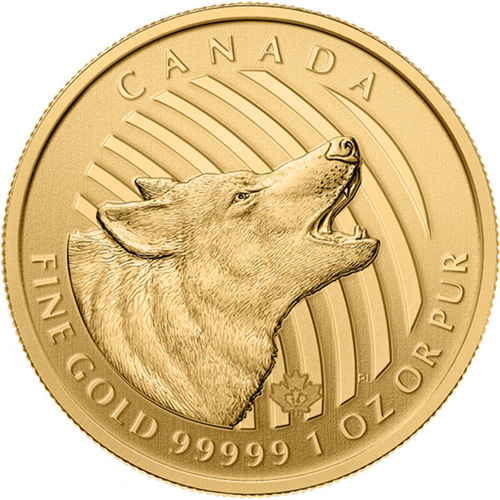 1 oz Canadian Gold Howling Wolf Coin (2014)