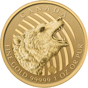 1 oz Canadian Gold Roaring Grizzly Coin (2016)