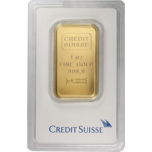 1 oz Credit Suisse Gold Bar (New w/ Assay)